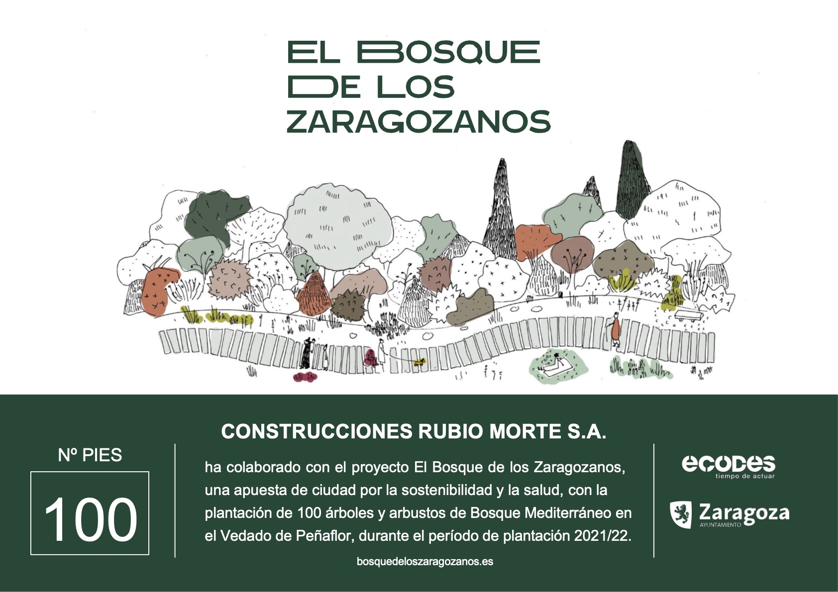 Construcciones Rubio Morte se une a la iniciativa “El Bosque de los Zaragozanos”